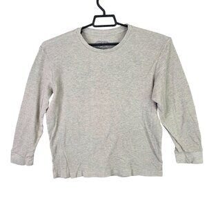 Mens Jachs Beige Waffle Knit Thermal Shirt Long Sleeve Crew Neck Size XL